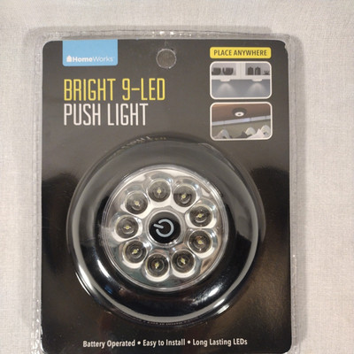 Home Works Bright 9 LED Push Light -  Brand New