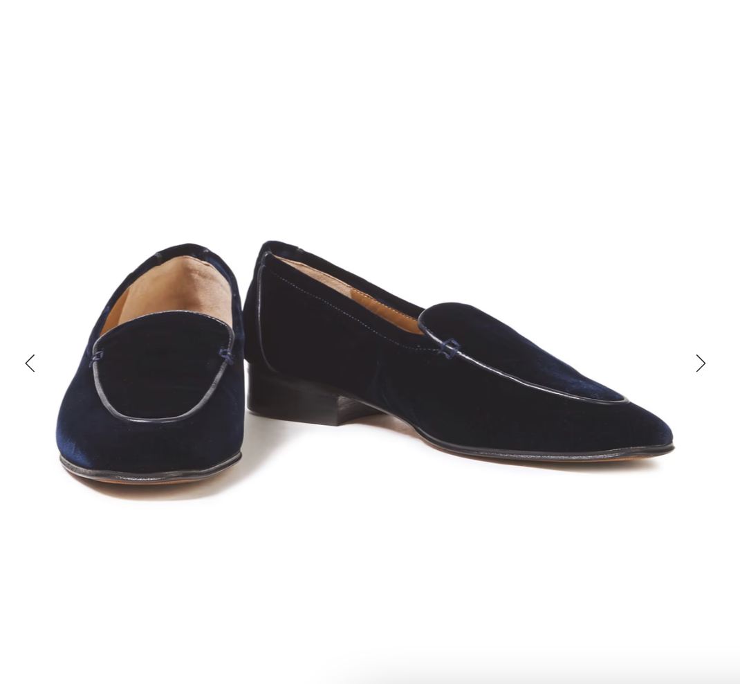 THE ROW Adam Leather Trim Velvet Loafers 37.5