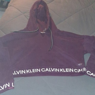 Calvin Klein Performance Purple Pullover Hoodie M Hooded Drawstring Logo
