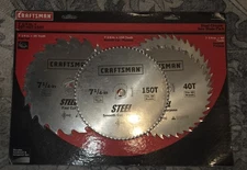New Craftsman Saw Blade Set 5-pc Steel Circular 7 1/4" 932302 32302 MADE IN USA 