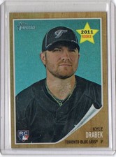 2011 TOPPS HERITAGE CHROME REF #C24 KYLE DRABEK ROOKIE RC #'D 155/562 BLUE JAYS