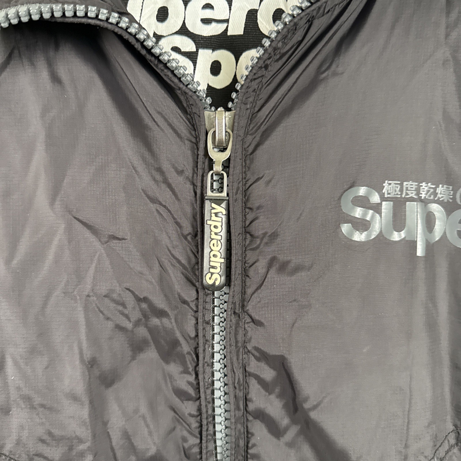 Mens Medium Superdry Pullover Jacket Windbreaker Full Zip With Hood Japan Jpn image 3