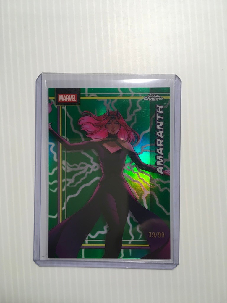 2026 Topps Chrome Marvel #004 Amaranth Storm's Green Lightning 39/99