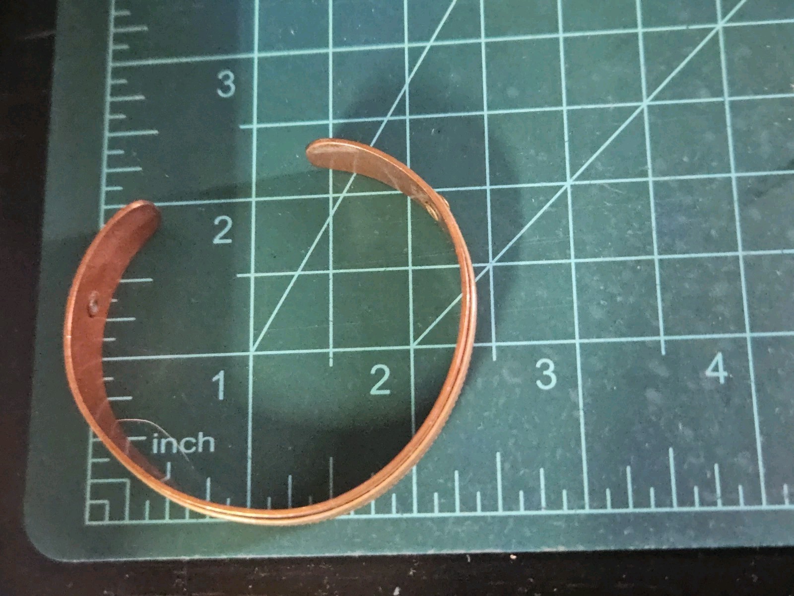 Vintage Solid Copper Brass Accent Cuff Bracelet - image 8