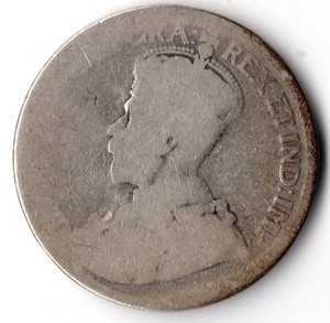 (1912-1936) No Date Canada 25 Cents George V Quarter Dollar Very Worn See Photos