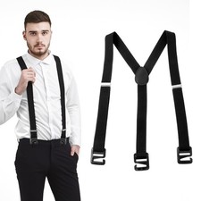 1 Pcs Mens Suspenders Big and Tall for Men, Black for