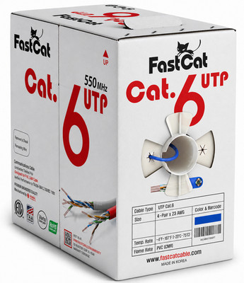 Cat6 Ethernet Cable - 23 AWG, CMR, Solid Bare Copper - 336ft- Blue