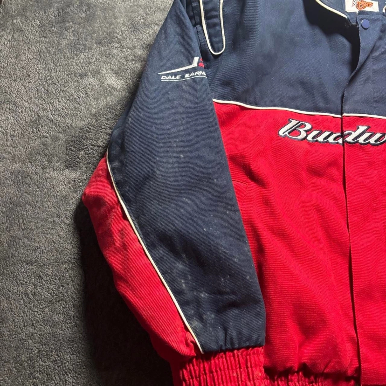 Vintage Winners Circle Dale Earnhardt Jr Budweiser nascar Jacket Mens L - product detail image 6