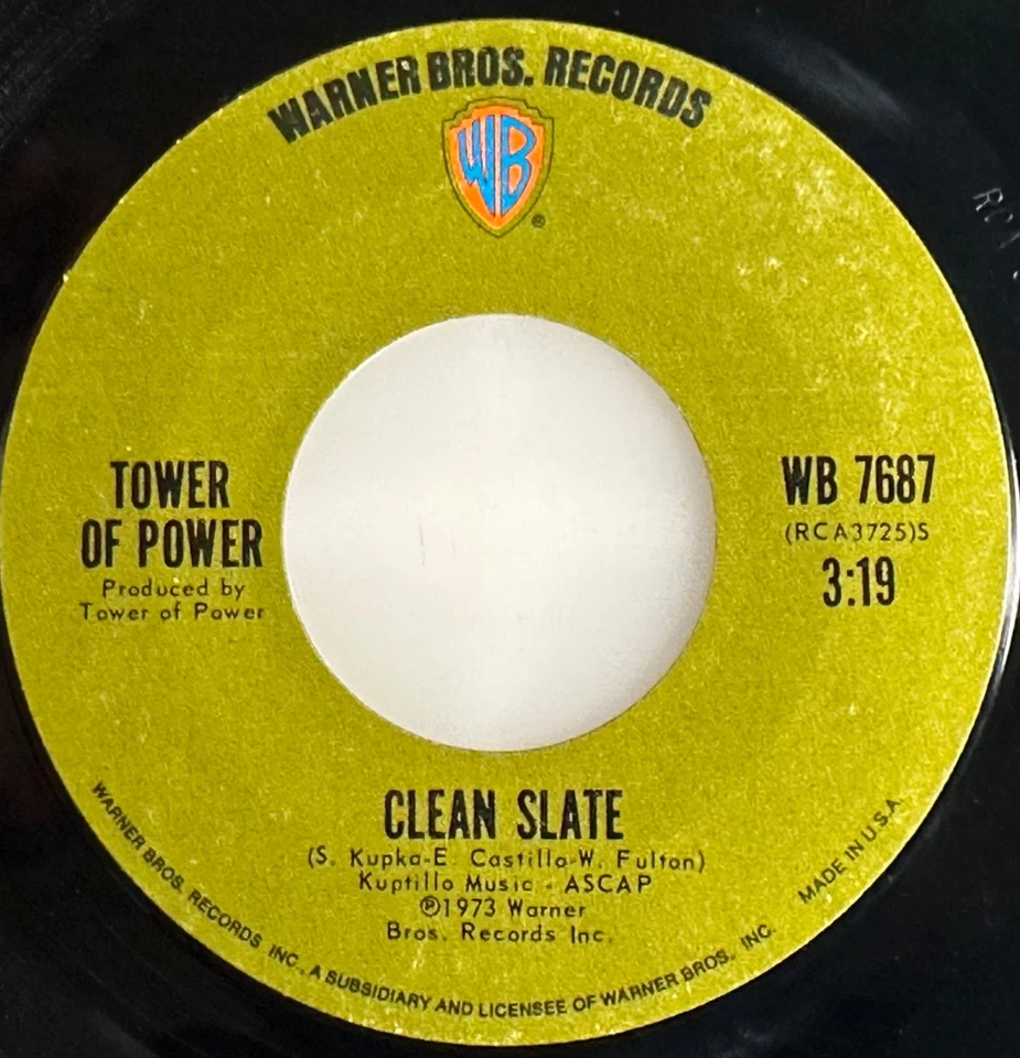 Tower of Power / So Very Hard To Go & Clean Slate / 1972 WB 45 / NM- - Image 4 of 4