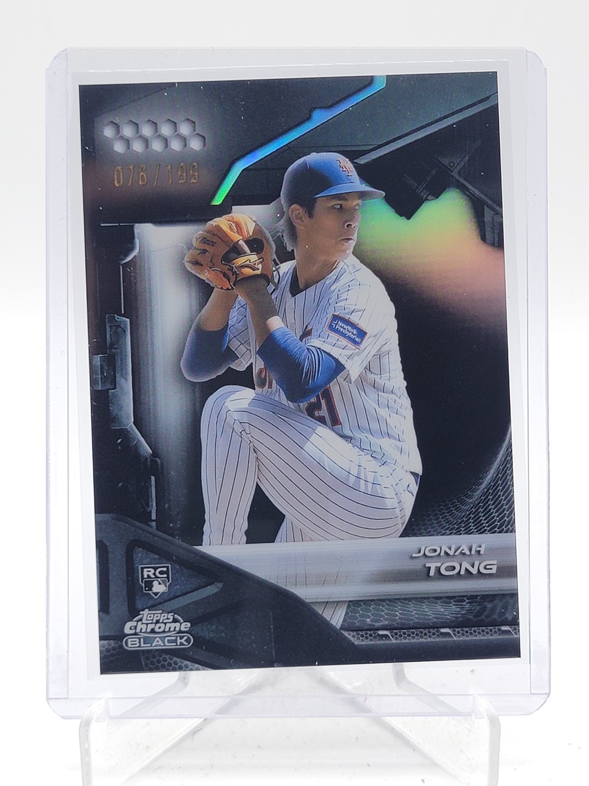 JONAH TONG 2026 TOPPS CHROME BLACK ROOKIE REFRACTOR /199 #48 METS Q3855