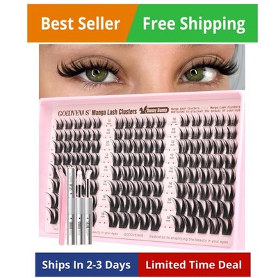 BUNNY Manga Lash Clusters Kit Natural Cluster Eyelash Extensions Wispy Fairy ...