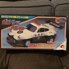 Vintage Japanese Tin Toy Car Porsche Police Turbo RSR Showa Era