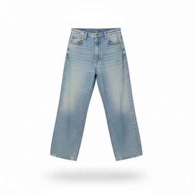 Mother Superior Half Pipe Ankle Jeans Wide Curved Leg Sz 32