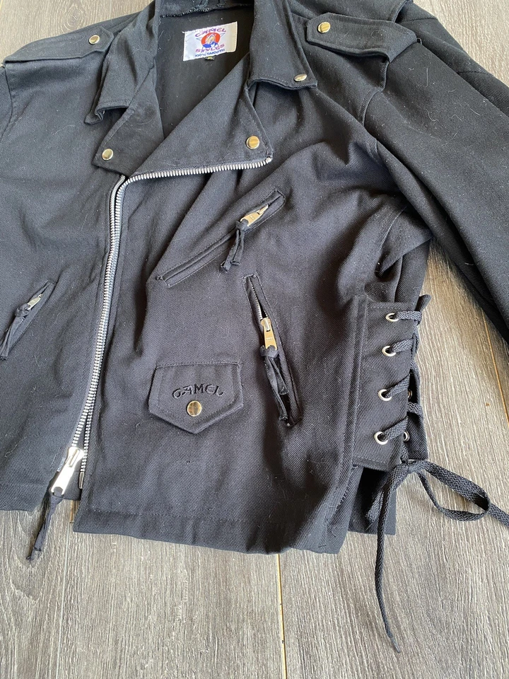 VTG  1992 JOE CAMEL denim Black Jacket Vintage XL - Image 2 of 4