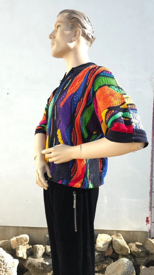 Coogi Australia Kurzarm-Pullover Sweater, Gr: XL/54, Polo Style, 3 D, Megabunt - Bild 3 von 4