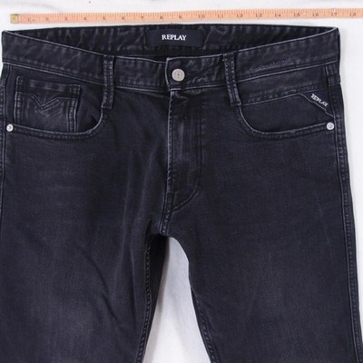 Mens Replay M914 ANBASS Stretch Slim Tapered Grey Jeans W33 W32 L32