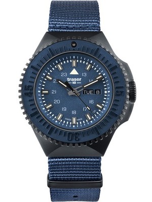 Traser H3 109856 P69 Black Blue Herrenuhr 46mm 20ATM