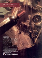 1992 United Airlines: Connoisseur Flight Cru Vintage Print Ad