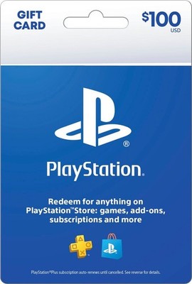 Sony Playstation gift card with $100/$50/$25 value fast shipping