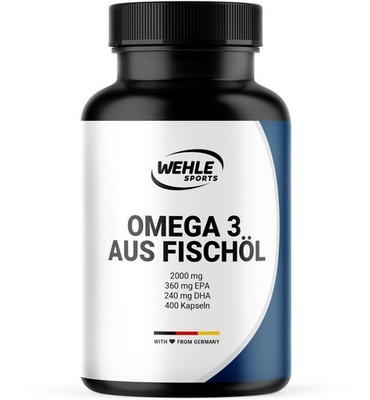 Omega 3 Fischöl - 400 Kaspeln - 2000mg Fischöl mit 360mg EPA & 240mg DHA