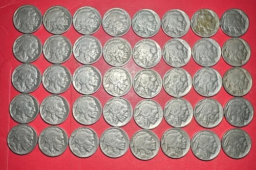 1900s US Buffalo Nickels Collection of 40 FULL DATE Buffalo Coins! X315