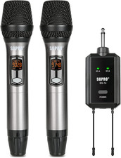 Multiple-Purpose Wireless Microphone Set Compact Receiver Mute Function Battery