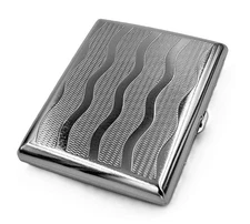 Retro Cigarette Case Victorian Style Metal Holder for Regular, King Silver 