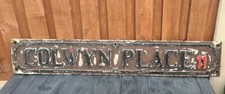 COLWYN PLACE LEEDS Heavy  Street sign Original Cast Iron Antique Vintage Sign