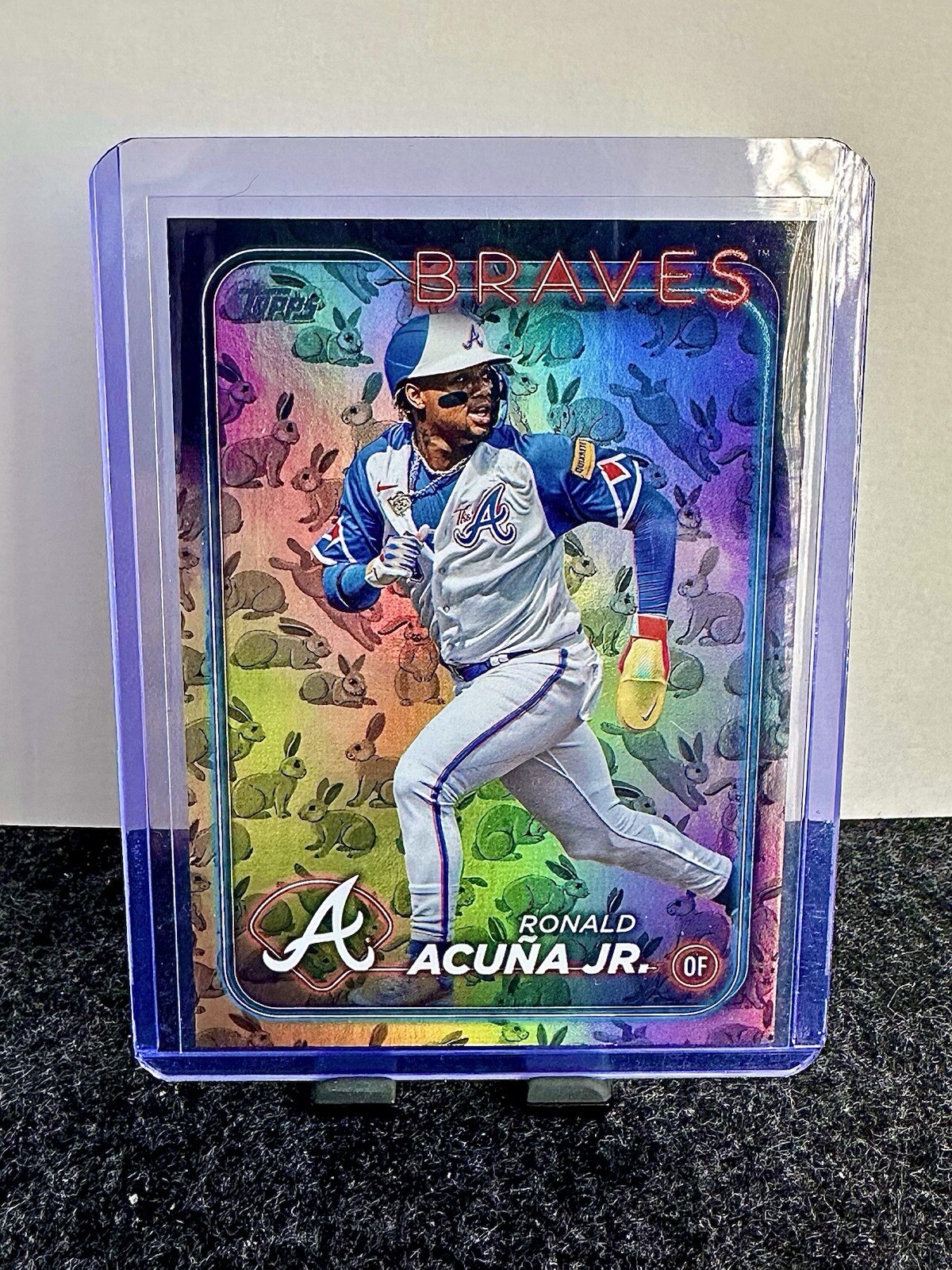 2024 Topps Series 1 - #1 Ronald Acuña Jr. - Holiday Parallel - Rabbits