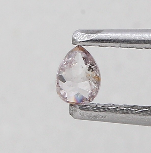 0.08CTW 3.2 MM PEAR PINK BRILLIANT CUT DIAMOND FANCY NATURAL LOOSE DIAMOND - Picture 2 of 11
