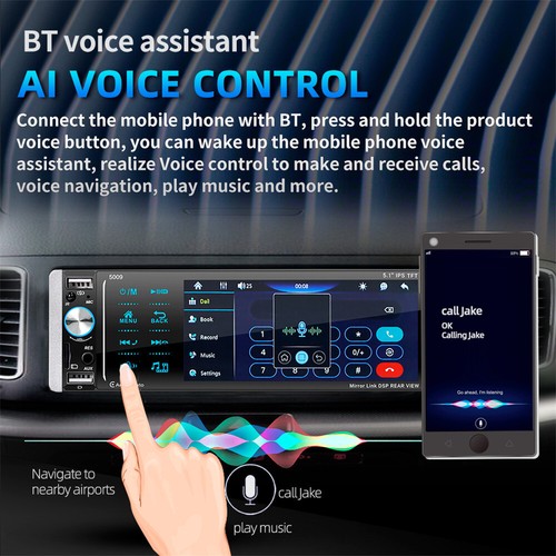1Din 5.1in Car Radio MP3 USB AUX AM/FM Digital Media Stereo Receiver Mirror Link - Picture 7 of 23