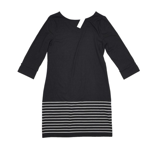 Black and White Striped Knee-Length Dress with Pockets! XL | eBay Black and White Striped Knee-Length Dress with Pockets! XL | eBay