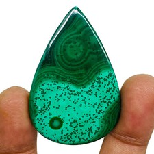 84.80 Cts Natural Malachite 48x32mm Pear Cabochon Loose Pendant Size Gemstone