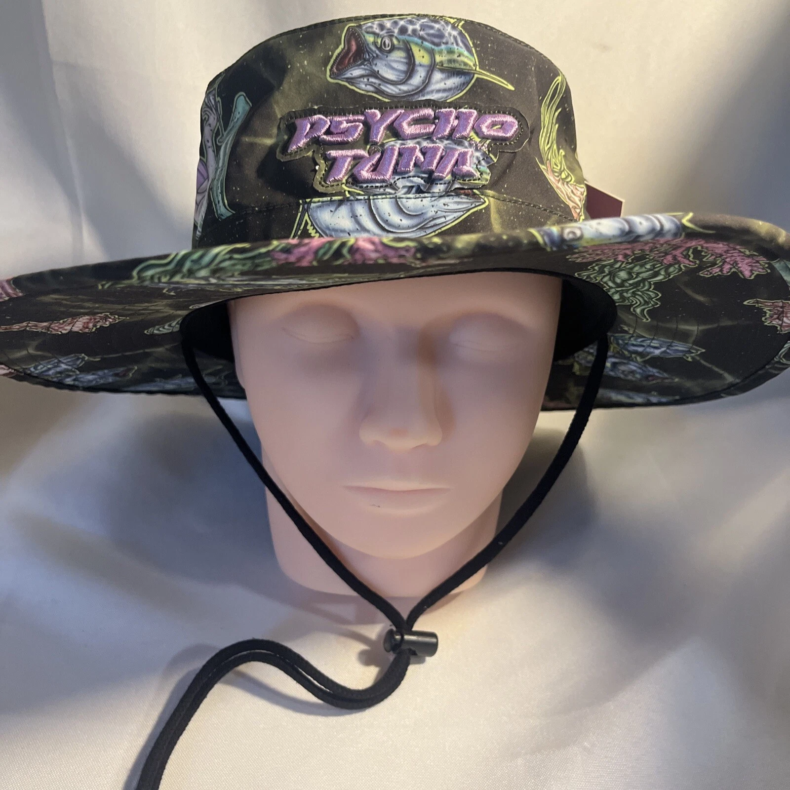 Men’s Mermaid Fish Beach Hat Sun BOONIE BUCKET ONE SIZE Psycho Tuna