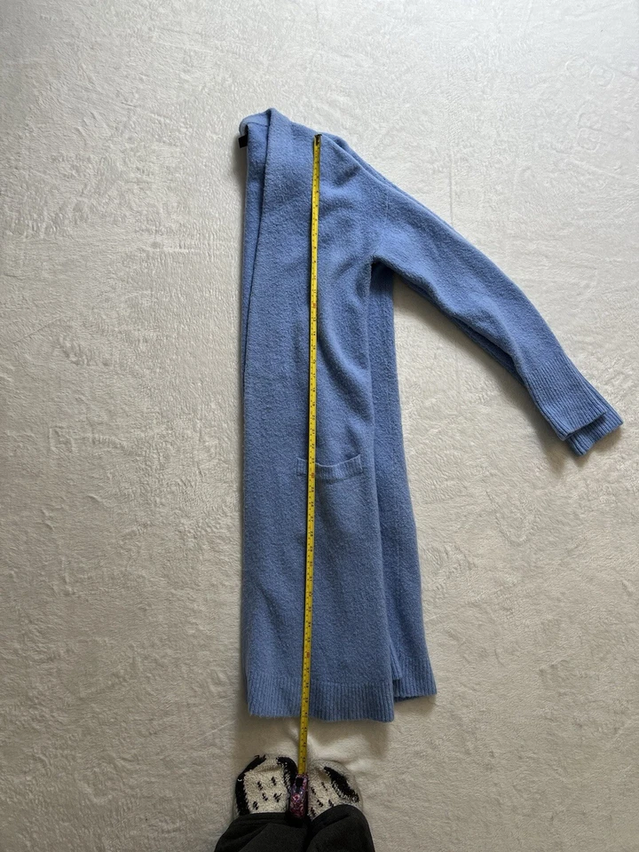 Cárdigan plumero halógeno para mujer mezcla de lana talla M azul periwinkle suave cálido acogedor Foto 3 de 4