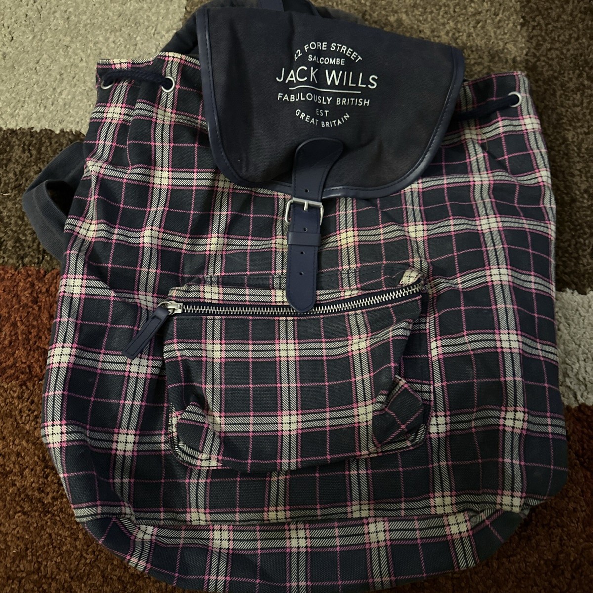 Backpack Rucksack Black Jack Wills Bag Jack Wills Pink And Navy