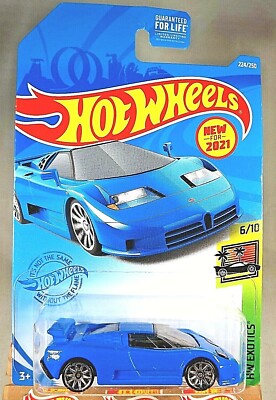 2021 Hot Wheels #224 HW Exotics 6/10 '94 BUGATTI EB110 SS Blue w/Chrome 10 Spoke