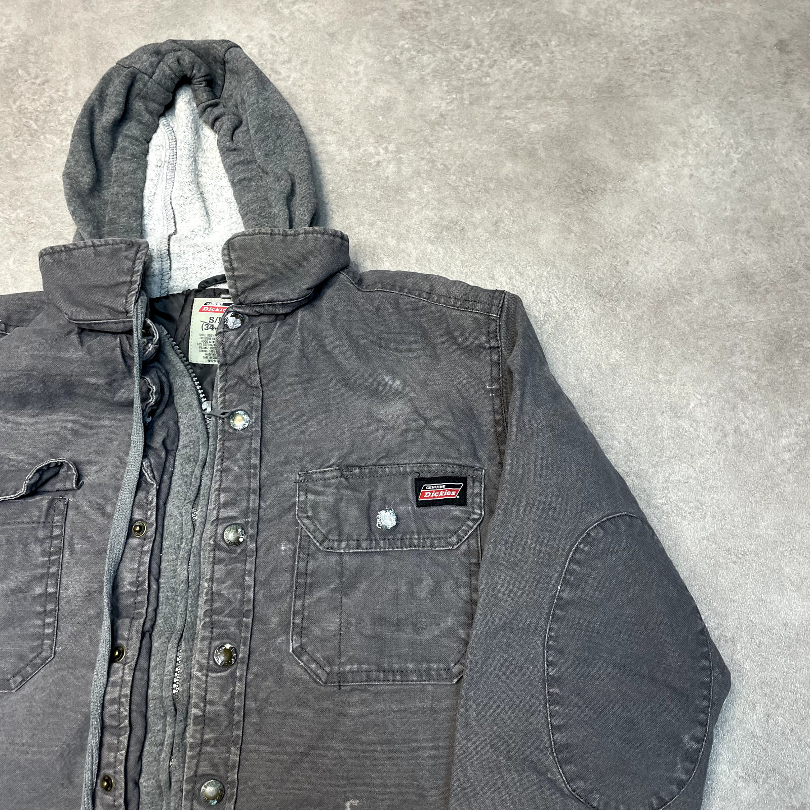 Dickies Over Shirt Mens Y2K Full Zip Quilt Lined Workwear Jacket, Grey, Small image 2