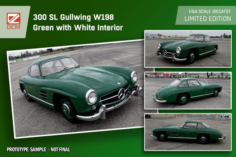 MB Mercedes Benz 300 SL - green / white interior - DCM 1:64