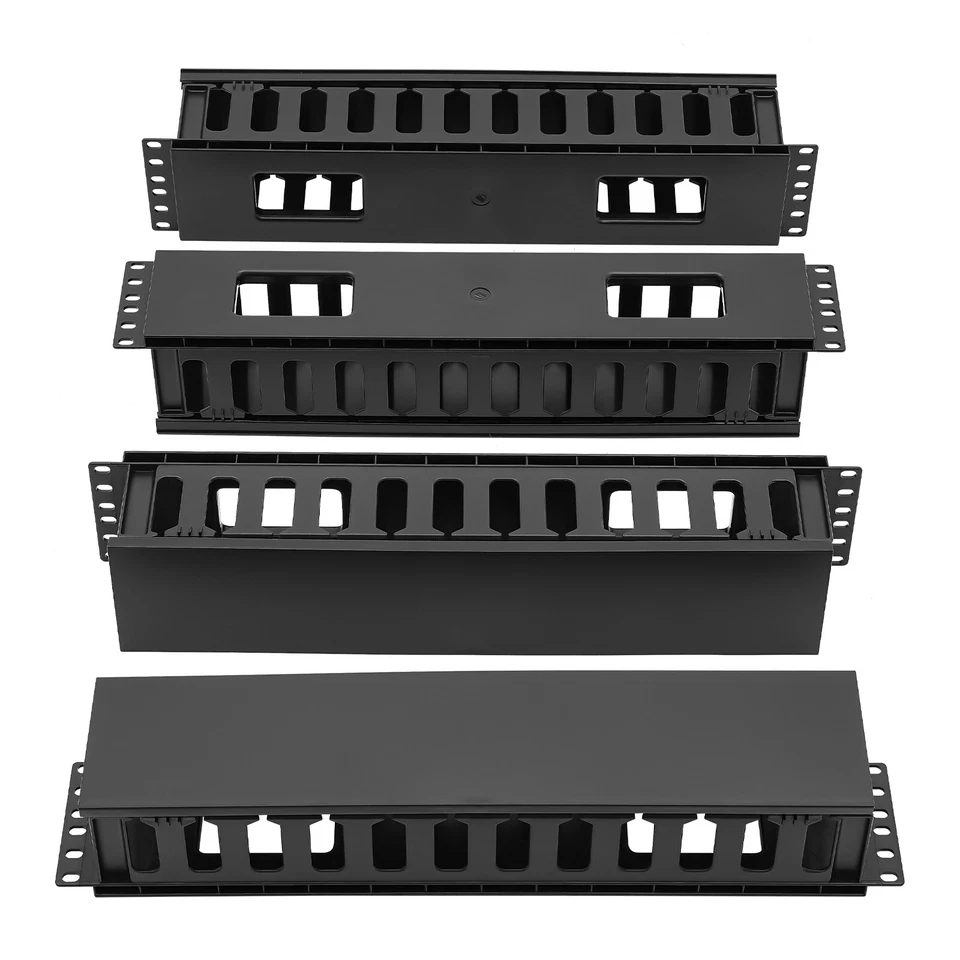 4pcs Horizontal Rack Mount Cable Management Cable Organizer Cable Raceways - Image 4 of 4