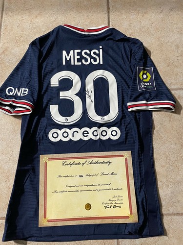 MAGLIA MESSI AUTOGRAFATA PSG PARIS SAINT GERMAIN ORIGINALE LIGUE 1 +  CERTIFI COA | eBay