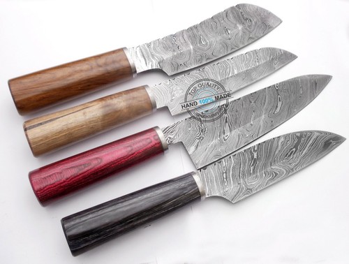 4 Stück 11 bis 13,00 Zoll maßgeschneiderte Damaststahl Koch-/Küchenmesser (2168) - Bild 2 von 3