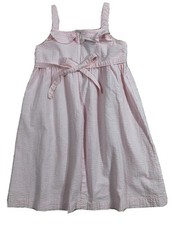 Chaps Girls Pink Dress Size 6X Seersucker Sleeveless Sundress