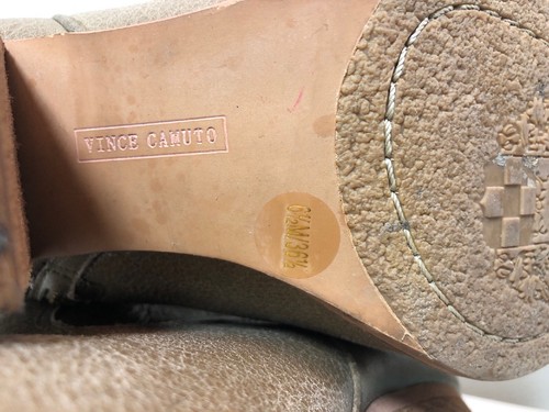 Vince Camuto Women's Brown Heeled Hammertoe Zip Studded Ankle Boots Size 6.5 - Picture 9 of 12
