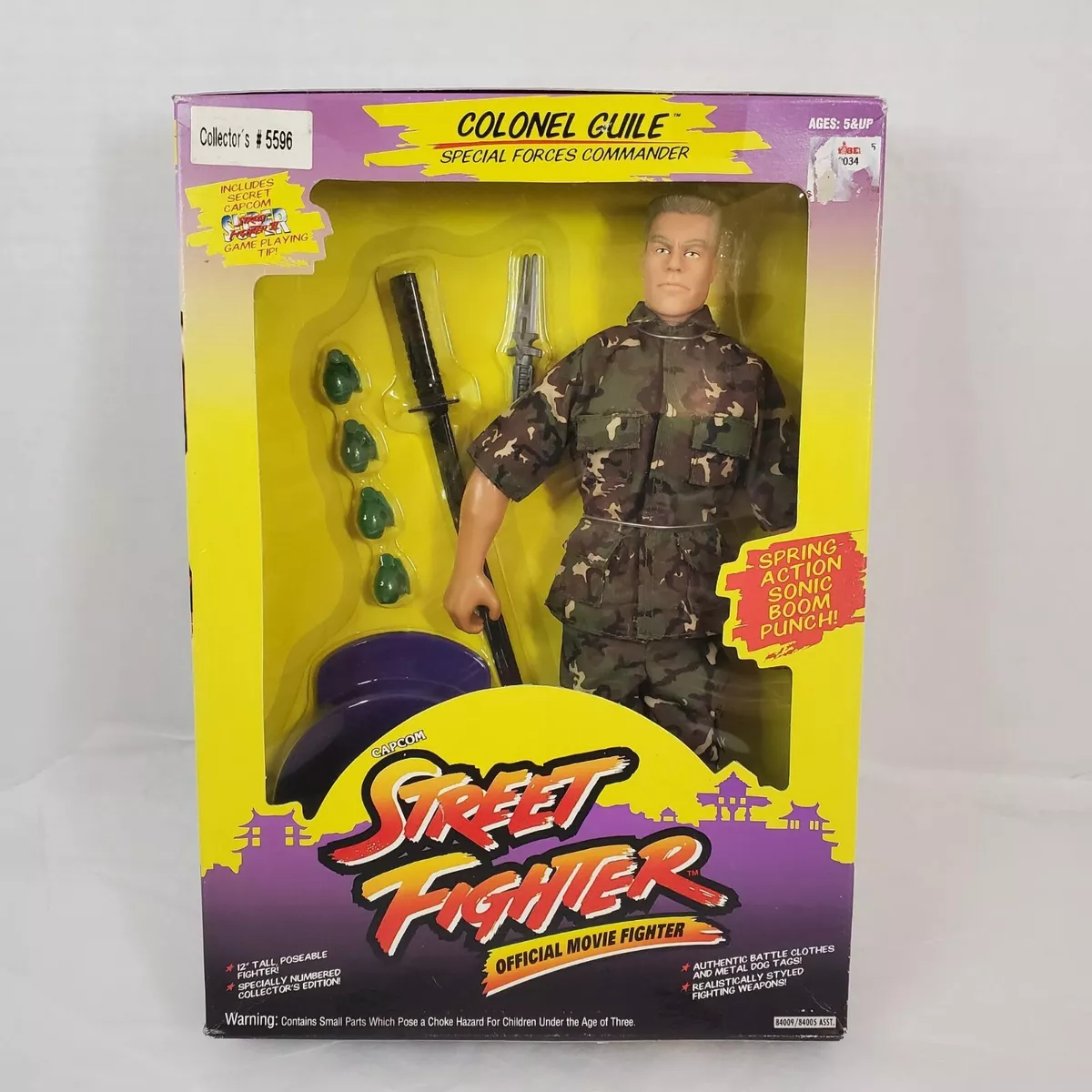 Hasbro Street Fighter Colonel Guile Special Forces Commander Toy Sealed  1993