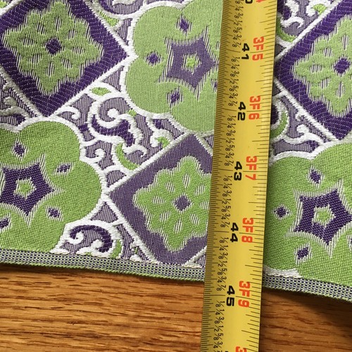 Vintage 1960's STUNNING Satin Brocade Upholstery Fabric 45" x 10 ft Mcm Mod - Picture 5 of 11