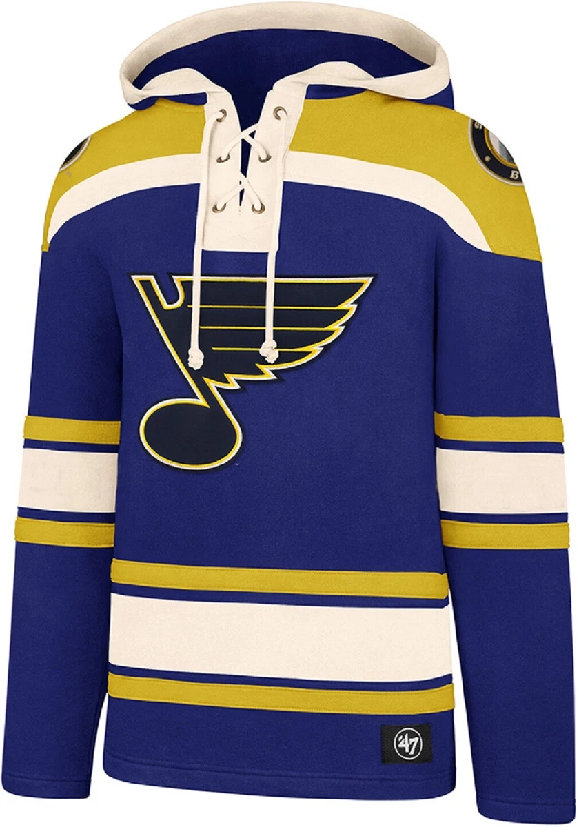 St. Louis Blues NHL '47 Heavyweight Jersey Lacer Hoodie Pullover  Men's XXL 2XL