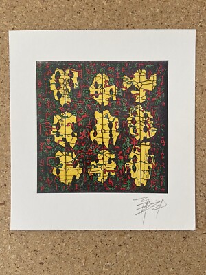 Cheung Yee (1936-2019) ORIGINAL SIGNIERTER DRUCK chinesischer Künstler ABSTRAKTE KUNST GRÜN