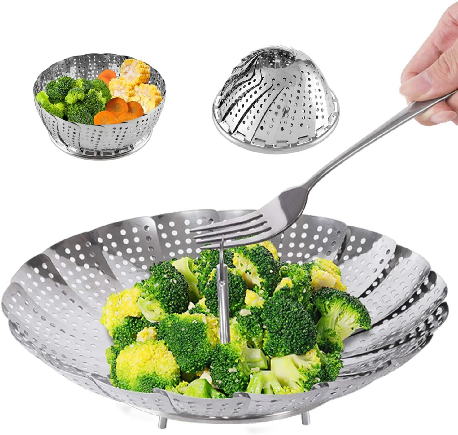 Vegetable Folding Steamer Basket Work with Instant Pot Pressure Cooker 5/6/8 QT