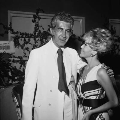Richard Blackwell American gossip columnist Rona Barrett attend a - Old Photo